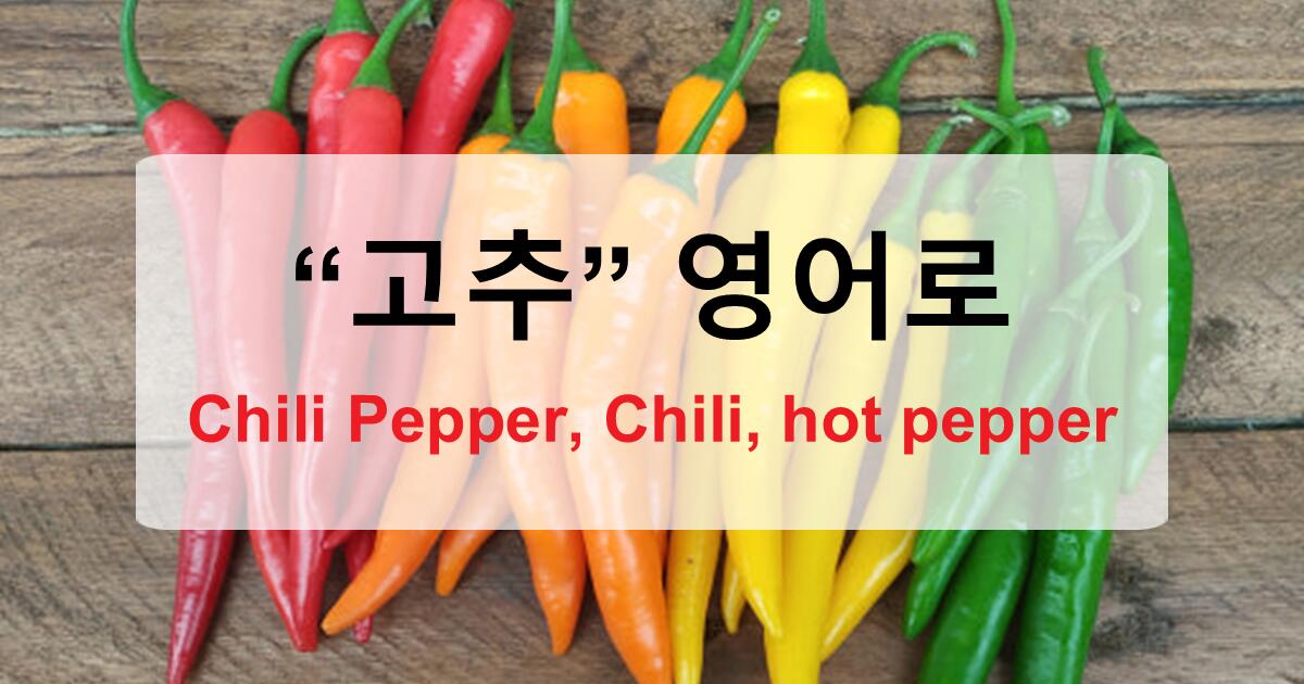고추를 영어로 - Chili, Pepper, Jalapeño 제대로 알려드립니다
