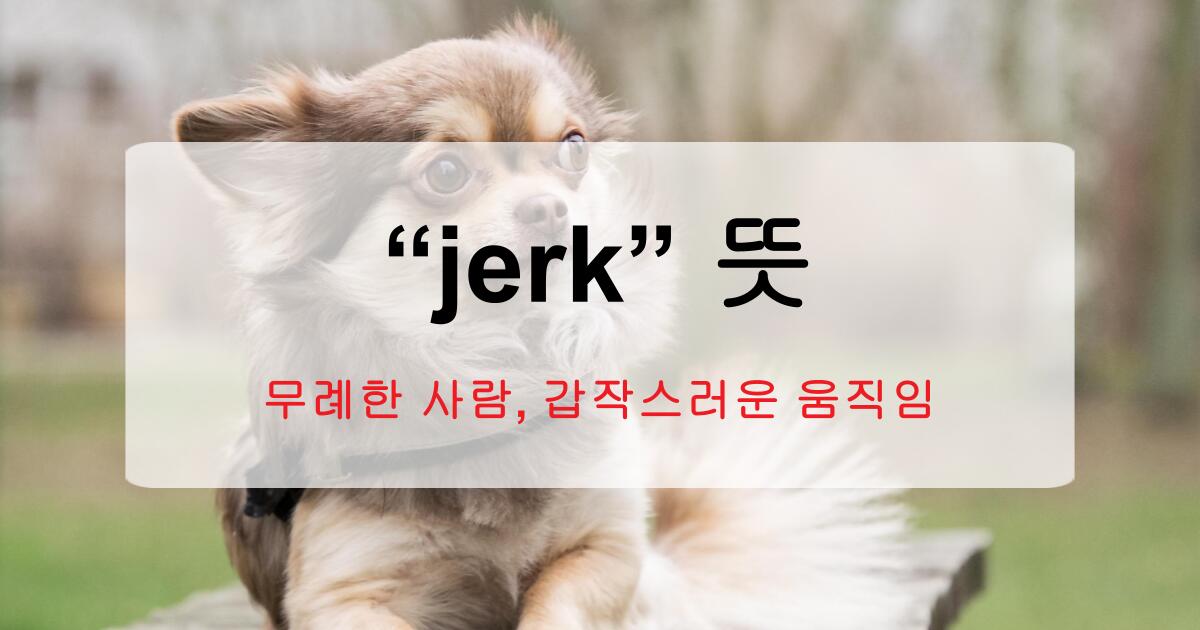 jerk 뜻? 무례한 사람부터 갑작스러운 움직임까지 완벽 정리