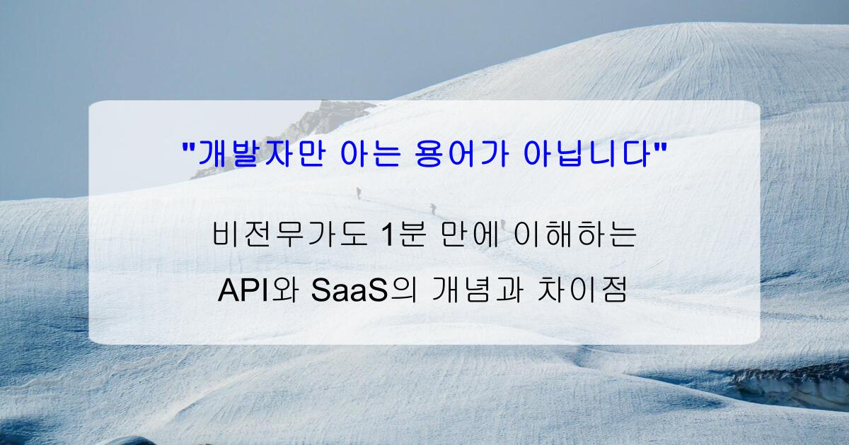 "개발자만 아는 용어가 아닙니다" 비전무가도 1분 만에 이해하는 API와 SaaS의 개념과 차이점