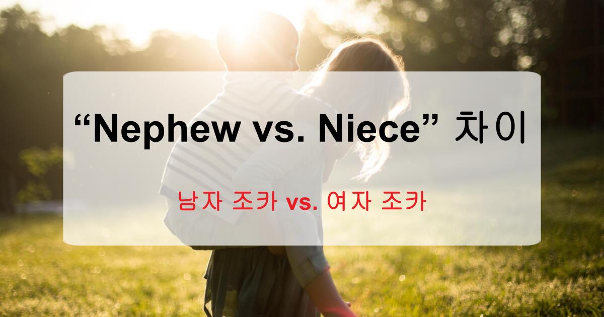 Nephew Niece 차이 – 조카 영어 표현 헷갈리지 않기